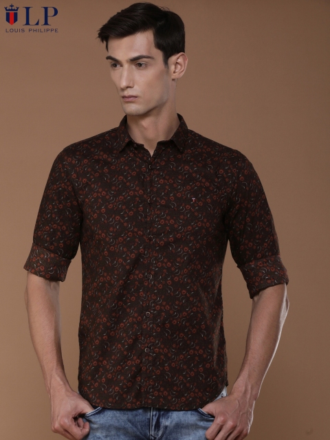 

Louis Philippe Sport Men Brown & Red Super Slim Fit Printed Casual Shirt