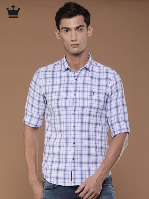

Louis Philippe Sport Men Blue & White Slim Fit Checked Casual Shirt