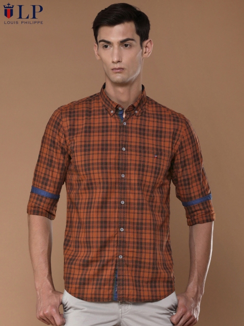 

Louis Philippe Sport Men Brown Super Slim Fit Checked Casual Shirt