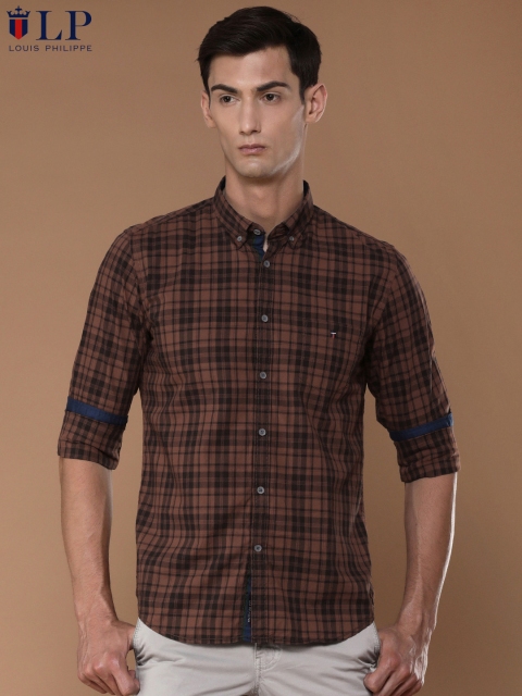 

Louis Philippe Sport Men Brown Super Slim Fit Checked Casual Shirt