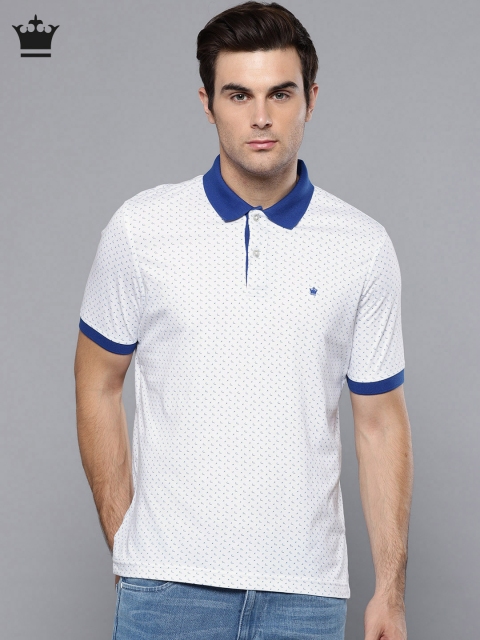 

Louis Philippe Men White Printed Polo Collar T-shirt