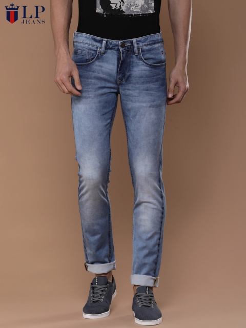 

Louis Philippe Jeans Men Blue Matt Slim Fit Low-Rise Clean Look Stretchable Jeans