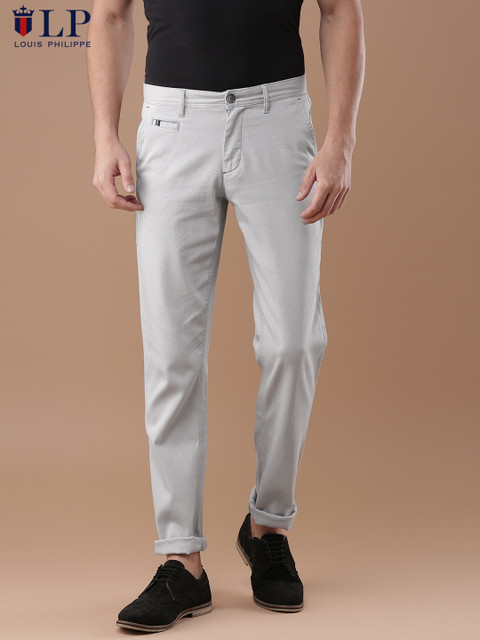 

Louis Philippe Sport Men Grey Slim Fit Self-Design Trousers