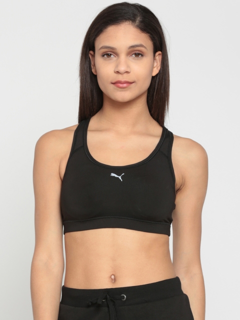 

Puma Black Solid Non-Wired Lightly Padded Sports PWRSHAPE Bra