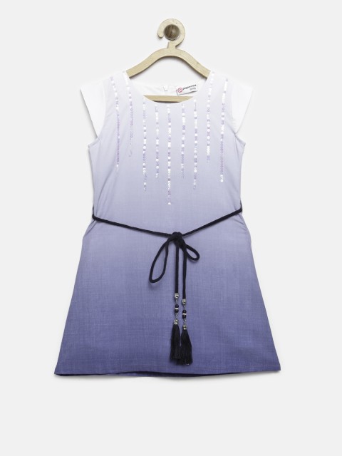 

Peppermint Girls Blue Colourblocked A-Line Dress
