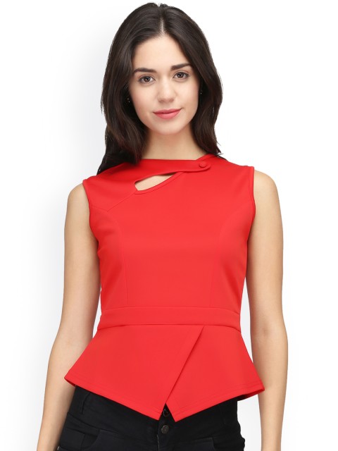 

Eavan Women Red Solid Peplum Top