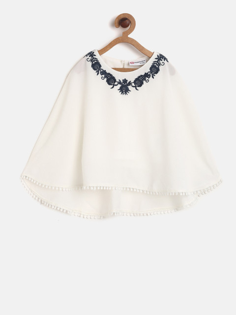 

Peppermint Girls Off-White Solid Cape Top