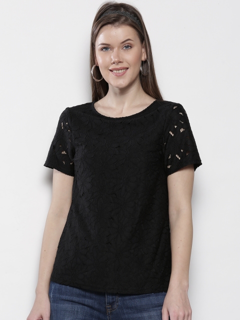 

DOROTHY PERKINS Women Black Lace Top