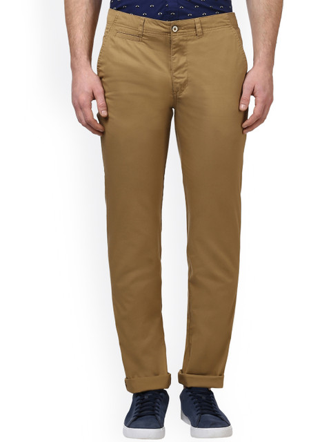 

Park Avenue Men Khaki Slim Fit Solid Regular Trousers