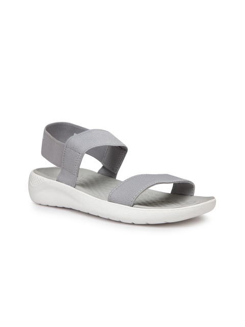 

Crocs Literide Women Grey Solid Synthetic Open Toe Flats