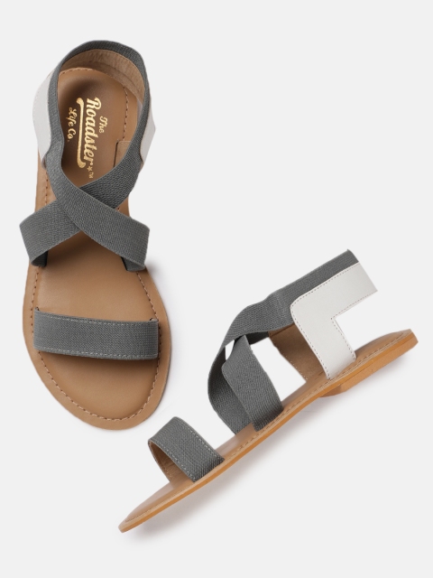 

Roadster Women Grey Solid Open Toe Flats