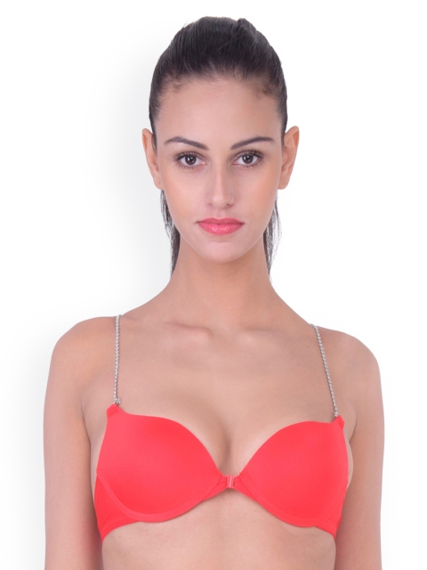 

PrettyCat Red Solid Underwired Lightly Padded Push-Up Bra