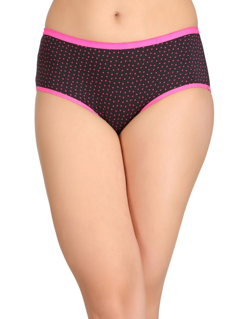 

Clovia Women Black & Pink Printed Hipster Briefs PN1335P13