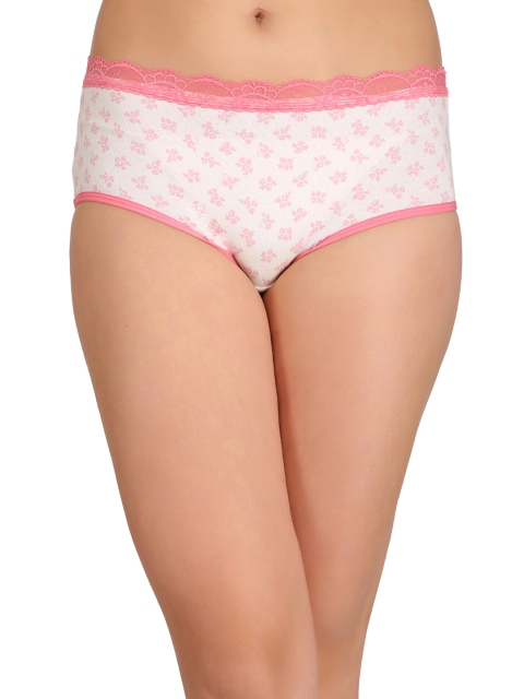 

Clovia Women White & Pink Printed Hipster Briefs