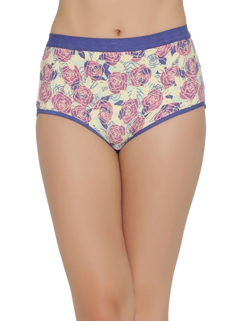 

Clovia Cotton Mid Waist Printed Hipster Panty PN2370P08, Blue