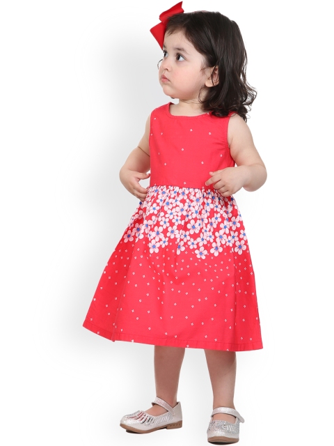 

Beebay Girls Red Printed Fit and Flare Dress