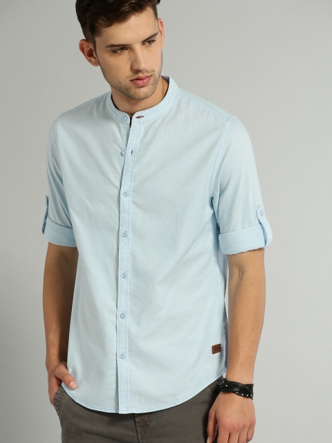 

Roadster Men Blue Regular Fit Solid Casual Shirt