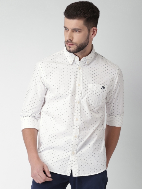 

Aeropostale Men White Regular Fit Printed Casual Shirt