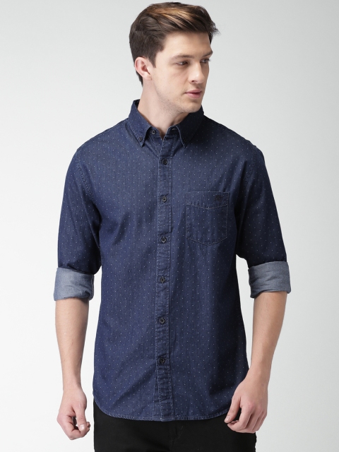 

Aeropostale Men Blue Regular Fit Printed Casual Shirt