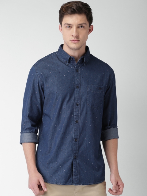 

Aeropostale Men Blue Regular Fit Printed Casual Shirt