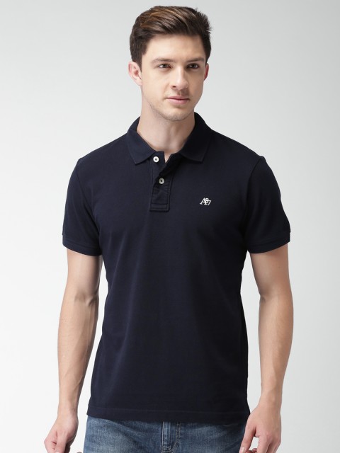 

Aeropostale Men Navy Blue Solid Polo T-shirt
