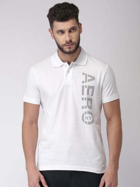 

Aeropostale Men White Printed Polo Collar T-shirt