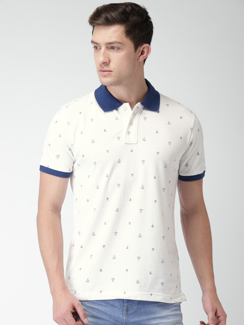 

Aeropostale Men White Printed Polo Collar T-shirt