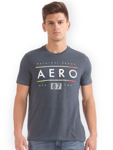 

Aeropostale Men Black Printed Round Neck T-shirt