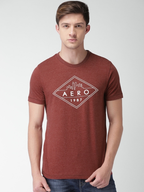 

Aeropostale Men Maroon Printed Round Neck T-shirt