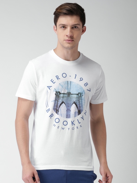 

Aeropostale Men White Printed Round Neck T-shirt