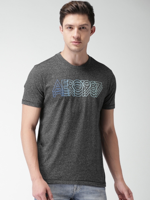 

Aeropostale Men Charcoal Grey Printed Round Neck T-shirt