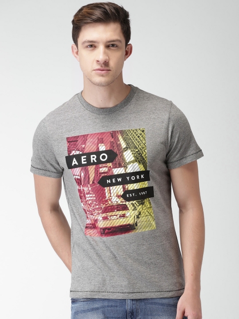 

Aeropostale Men Grey Printed Round Neck T-shirt