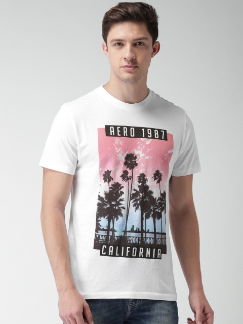 

Aeropostale Men White Printed Round Neck T-shirt