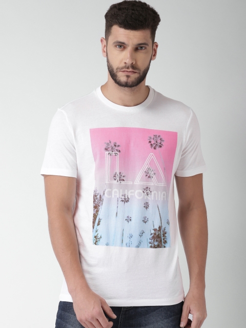 

Aeropostale Men White Printed Round Neck Pure Cotton T-shirt
