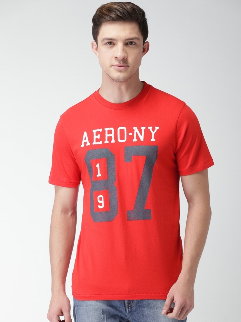

Aeropostale Men Red Printed Round Neck T-shirt