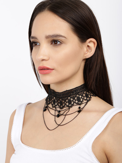 

Ayesha Black Lace Choker Necklace