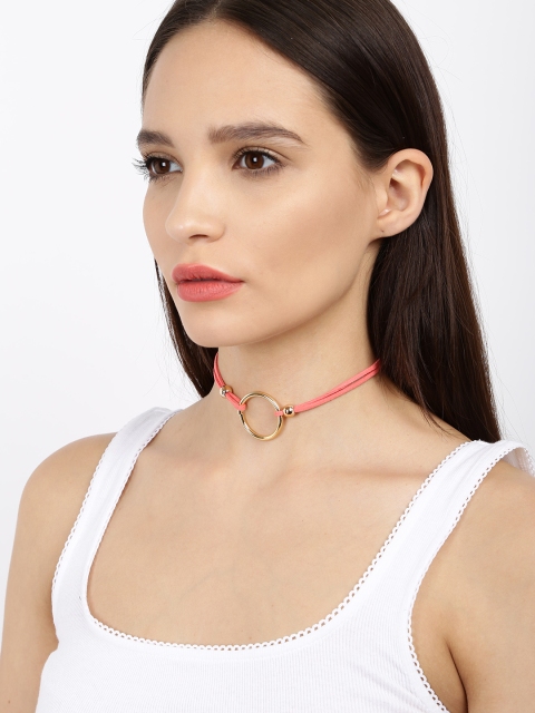 

Ayesha Set of 5 Coral Pink Choker Necklaces