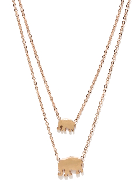 

Ayesha Rose Gold-Toned Dual-Stranded Necklace