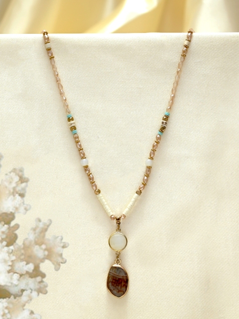

Ayesha Gold-Toned & Off-white Beaded Necklace