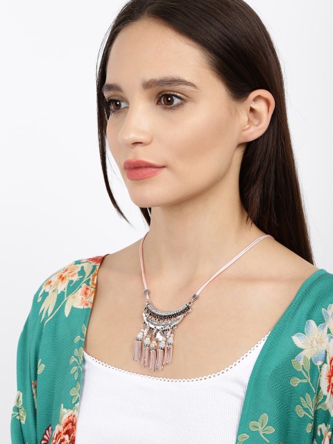

Ayesha Pink Tasseled Necklace