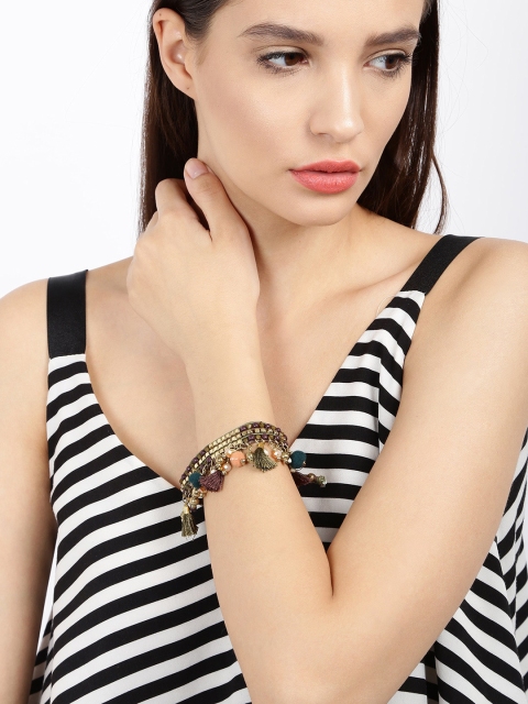 

Ayesha Brown Leather Contemporary Bracelet