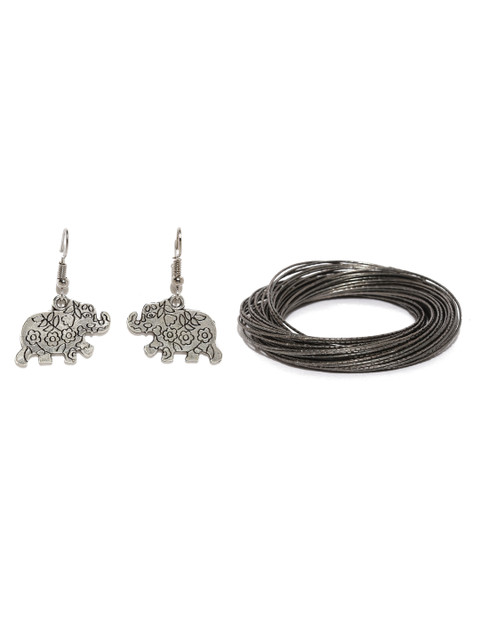 

Ayesha Gunmetal-Toned Jewellery Set, Metallic