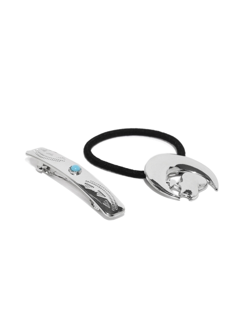 

Ayesha Silver-Toned & Black Set of 2 Hair Accessories