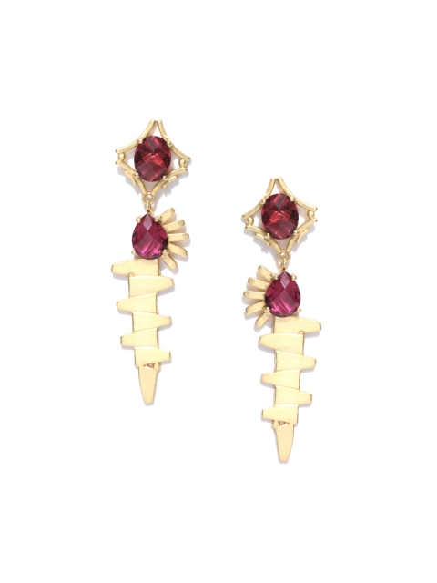 

Alamod Red Gold-Plated Contemporary Drop Earrings