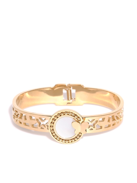 

Alamod Off-White Gold-Plated Bangle-Style Bracelet with Cut-Out Detail