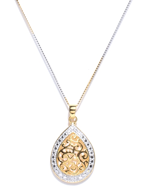 

Alamod Silver & Gold-Toned Pendant with Chain