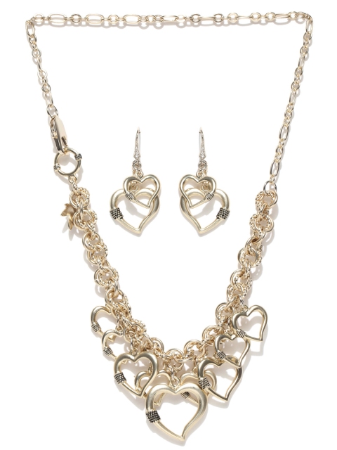 

Alamod Gold-Toned Heart-Shaped Jewellery Set
