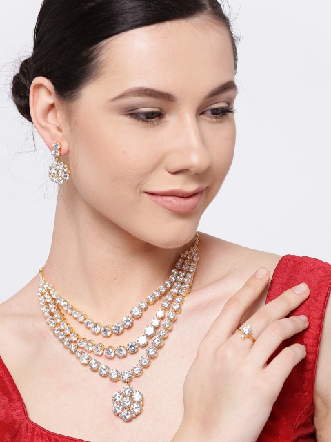

Alamod Gold-Toned Stone-Studded Jewellery Set