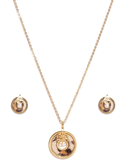 

Alamod Brown & Gold-Toned Circular-Shaped Jewellery Set