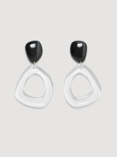 

MANGO Black Contemporary Drop Earrings